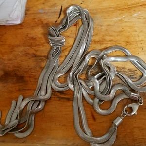 27" express serpentine knot stainless steel necklace.